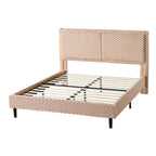 Simple Modern Camel Plush Soft Bed Comfortable Backrest Bedroom Bed,Queen Bed Frame