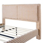 Simple Modern Camel Plush Soft Bed Comfortable Backrest Bedroom Bed,Queen Bed Frame