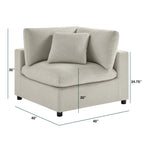 Cassandra Modular 2-Piece Sofa in Beige with Polyester Fabric Sectional Sofa