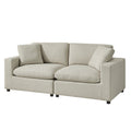 Cassandra Modular 2-Piece Sofa in Beige with Polyester Fabric Sectional Sofa