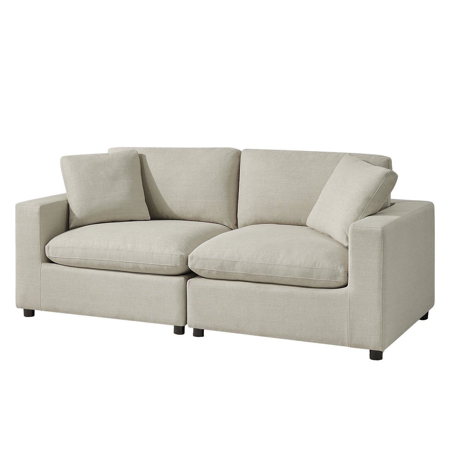 Cassandra Modular 2-Piece Sofa in Beige with Polyester Fabric Sectional Sofa