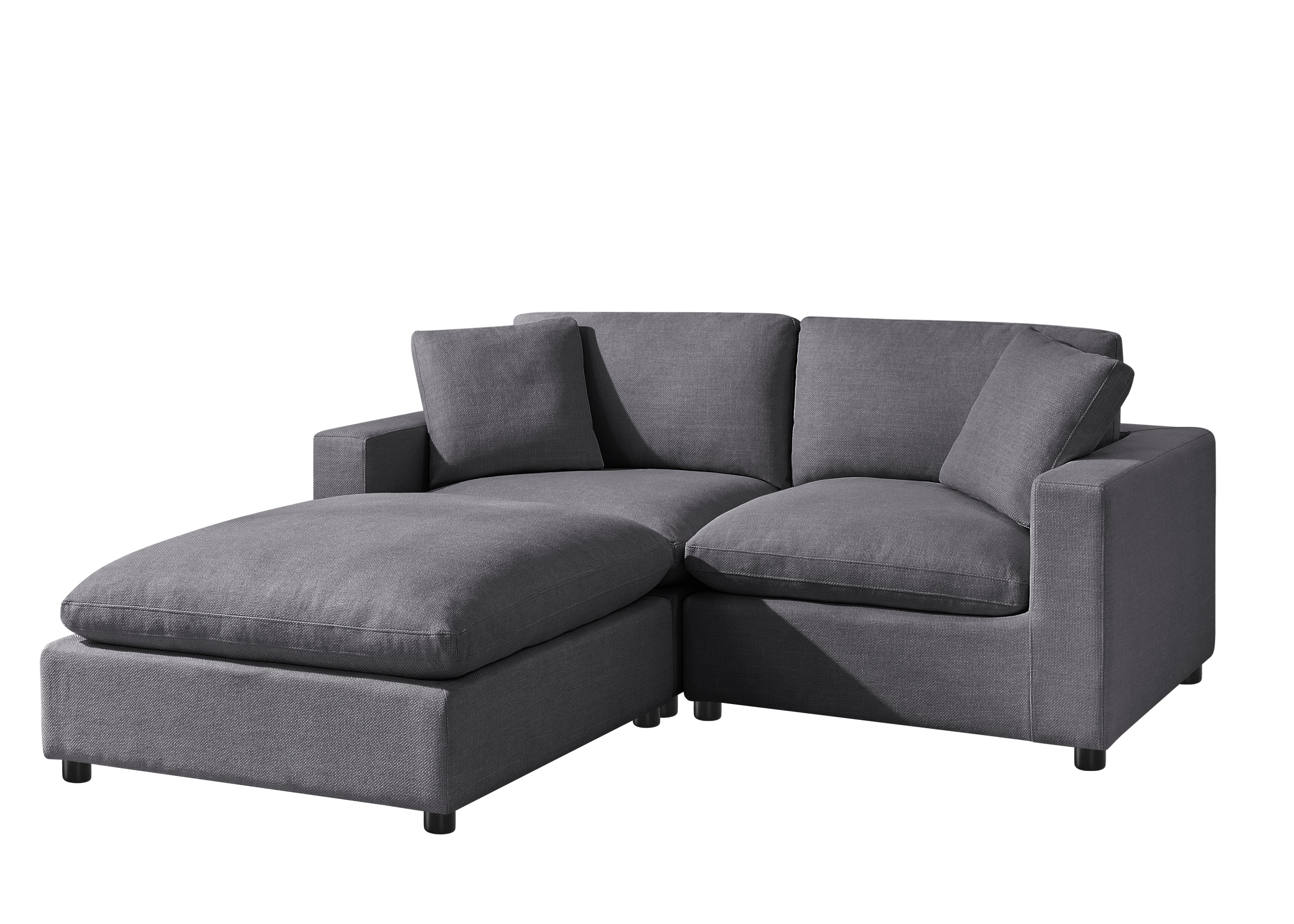 Cassandra Modular 3-piece Chofa - Charcoal Sectional Sofa