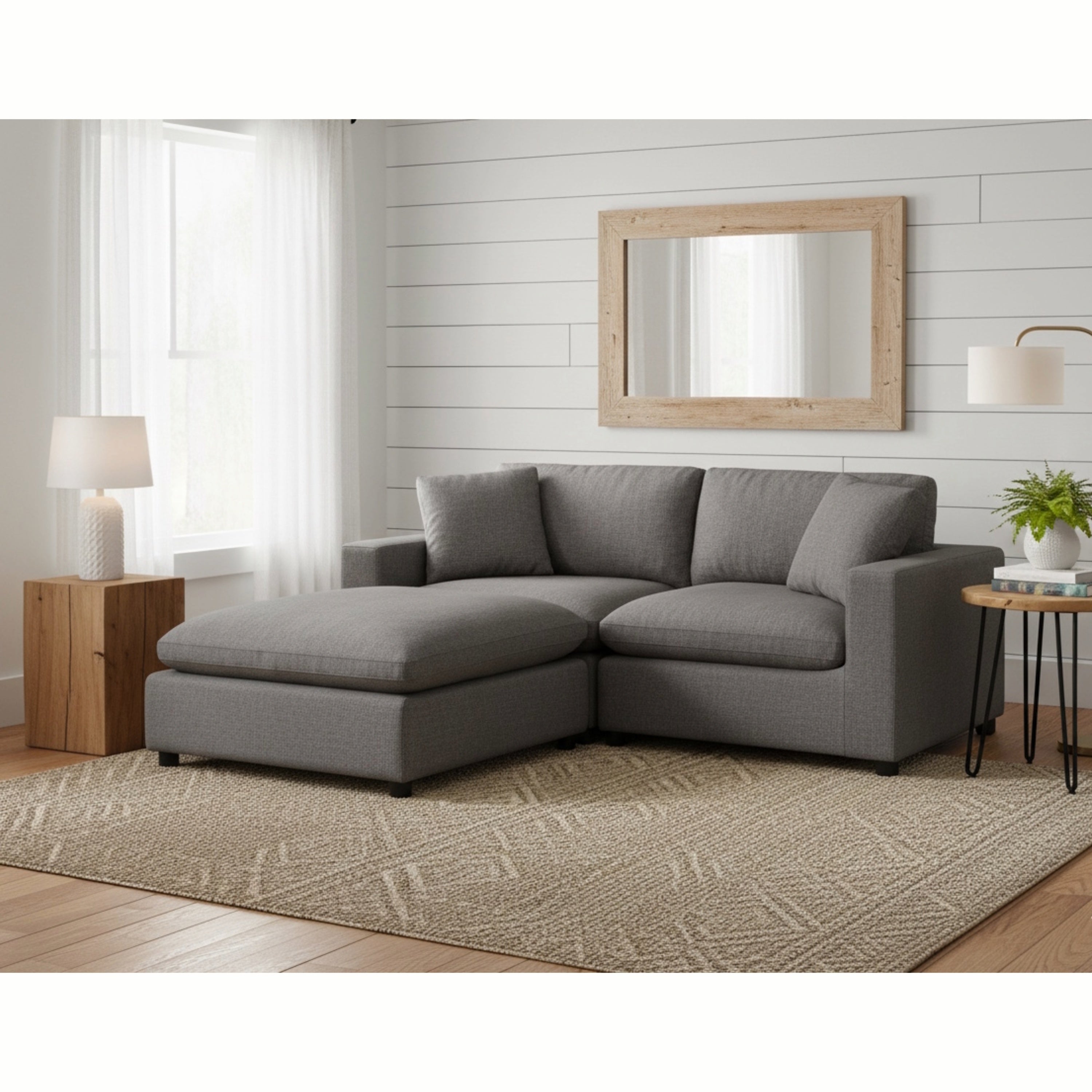 Cassandra Modular 3-piece Chofa - Charcoal Sectional Sofa