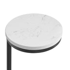 Cerro Round Metal Accent Table with Marble Top