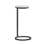 Cerro Round Metal Accent Table with Marble Top
