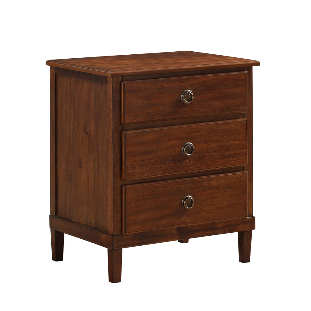 Chamberlin Brown 3-Drawer Nightstand