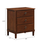 Chamberlin Brown 3-Drawer Nightstand