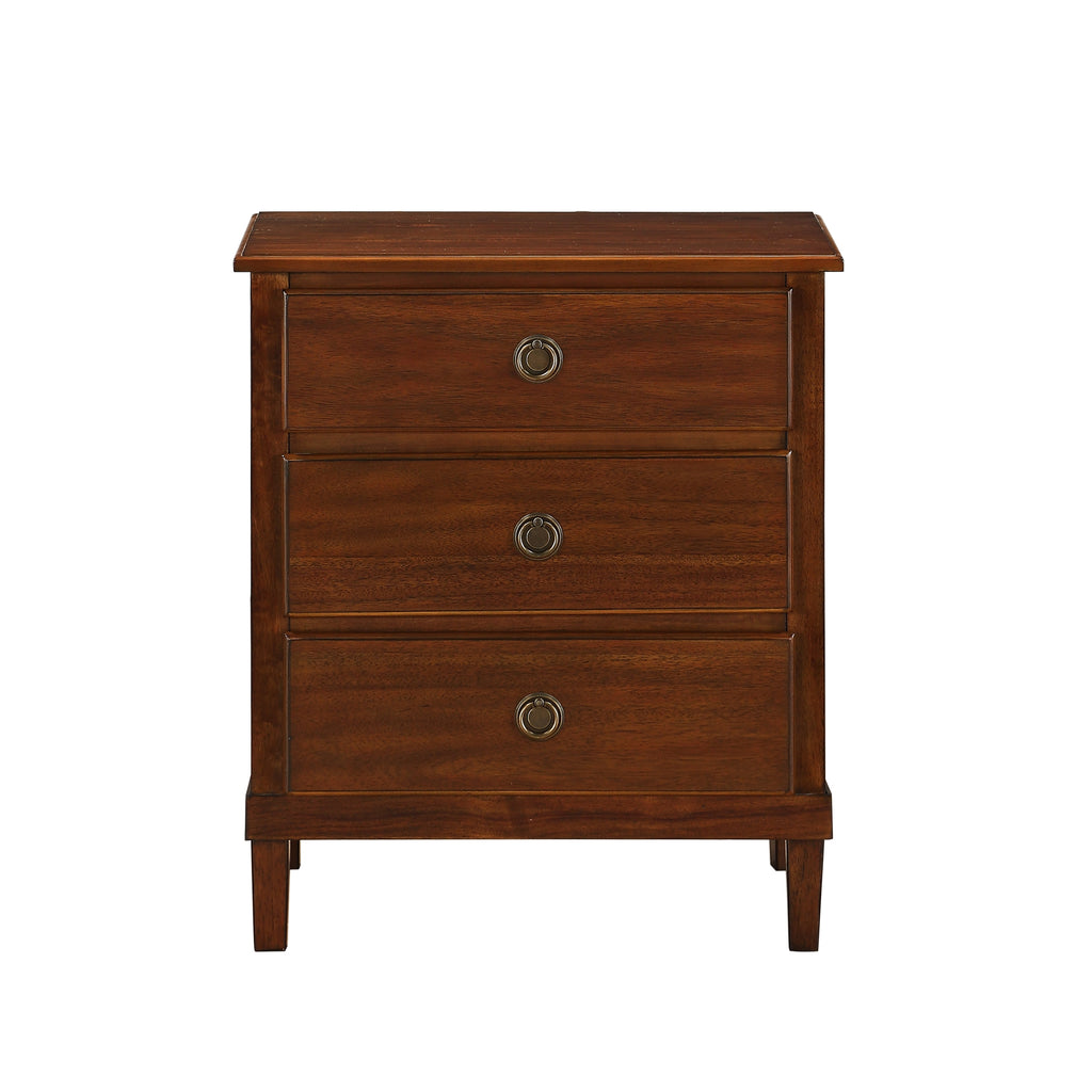 Chamberlin Brown 3-Drawer Nightstand