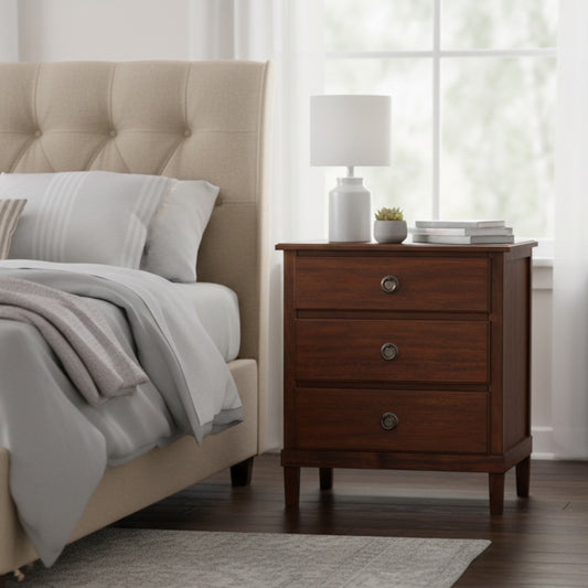 Chamberlin Brown 3-Drawer Nightstand