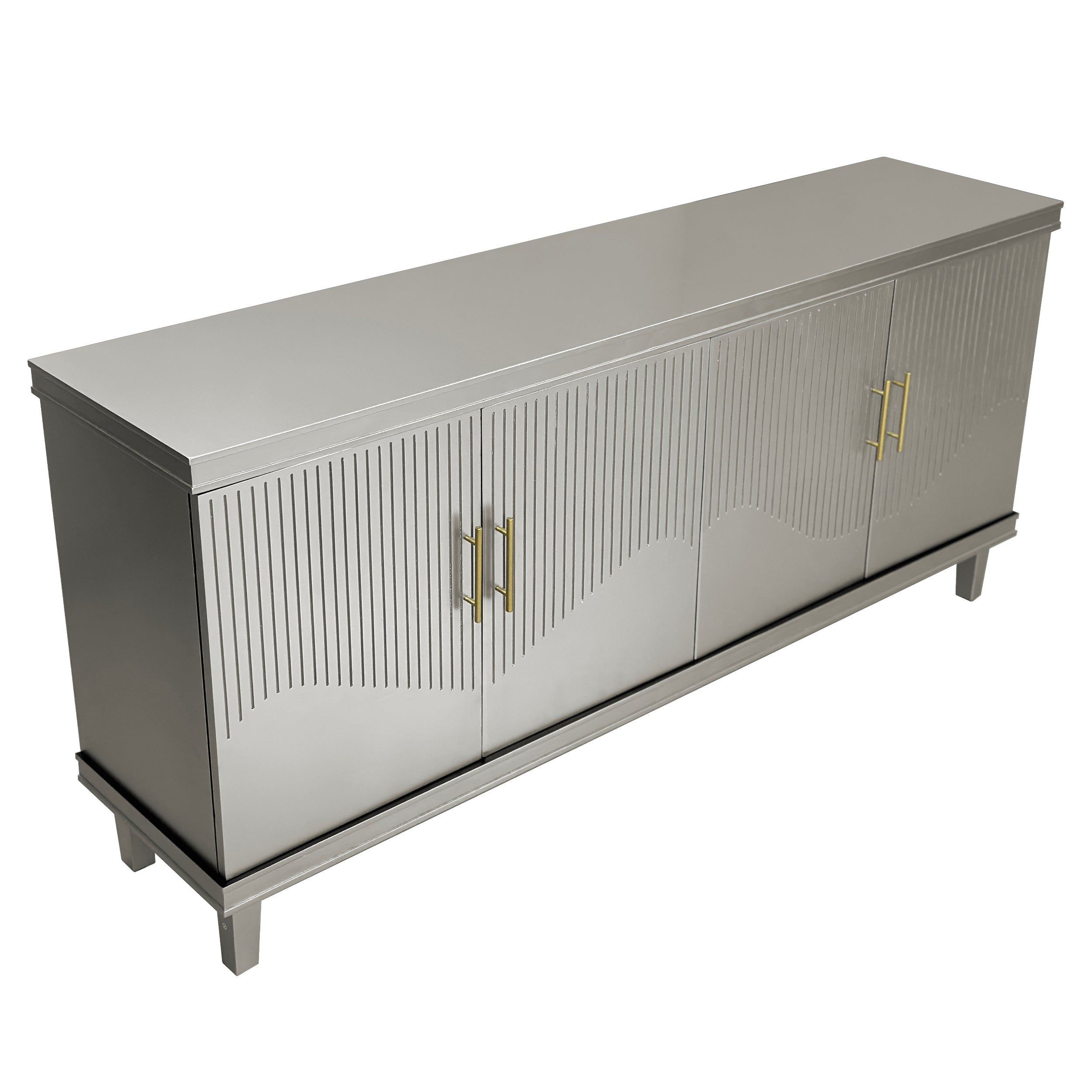 70.07''Large Size 4-Door Cabinet, Same as Living Room, Kitchen, Bedroom, Hallway (Champagne)