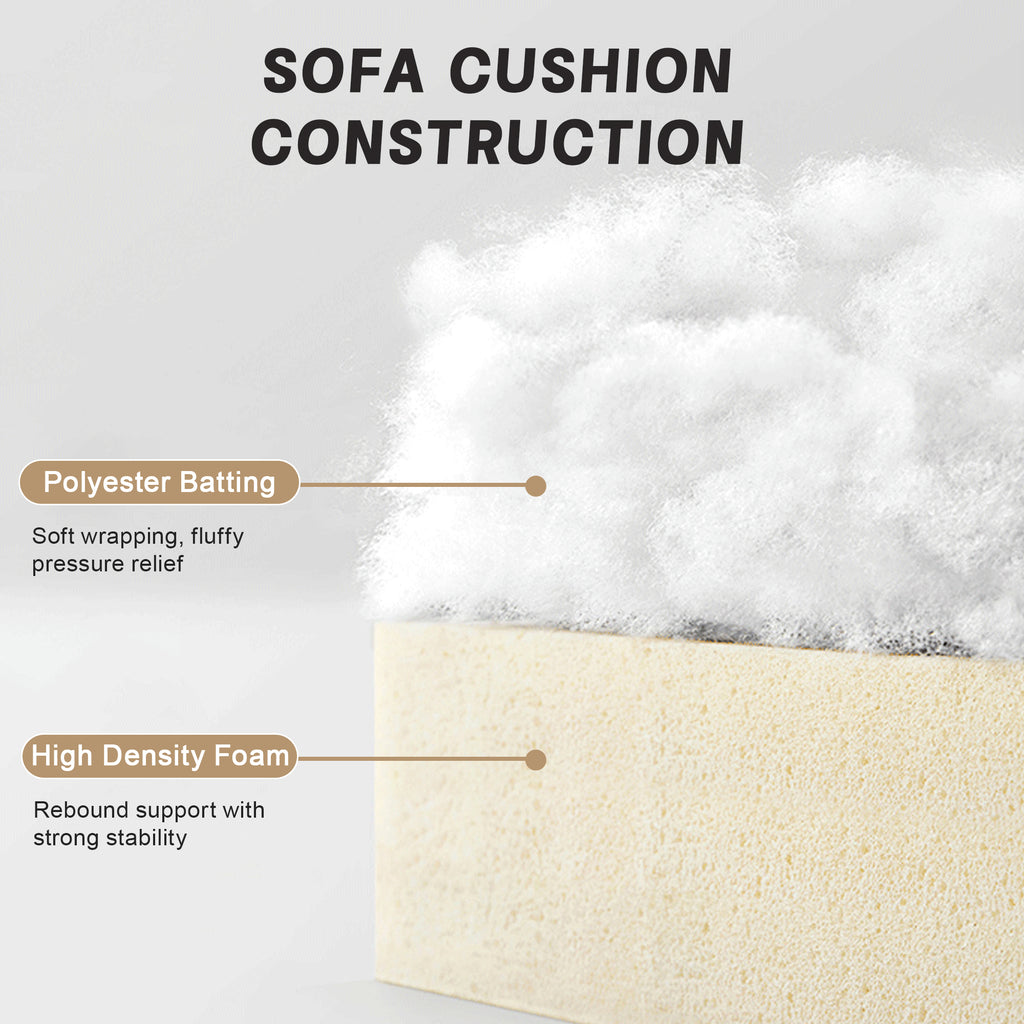 2 Seater Sofa With Pull out Storage Drawers Under Each Seat, ,2-Seat Loveseat With Excellent Storage Space, Suitable for Small Living Rooms, Chenille Color Wheat