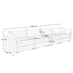 Elegant Chenille Wheat 4-Seater Oversized Sofa with Storage.