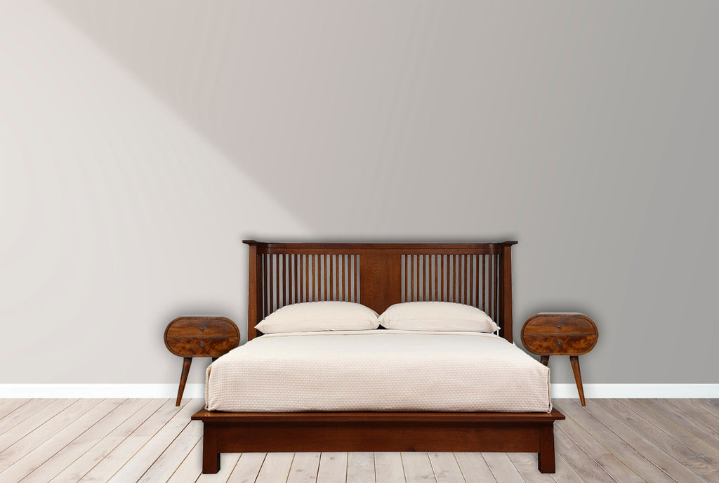 Chestnut Circular Bedside