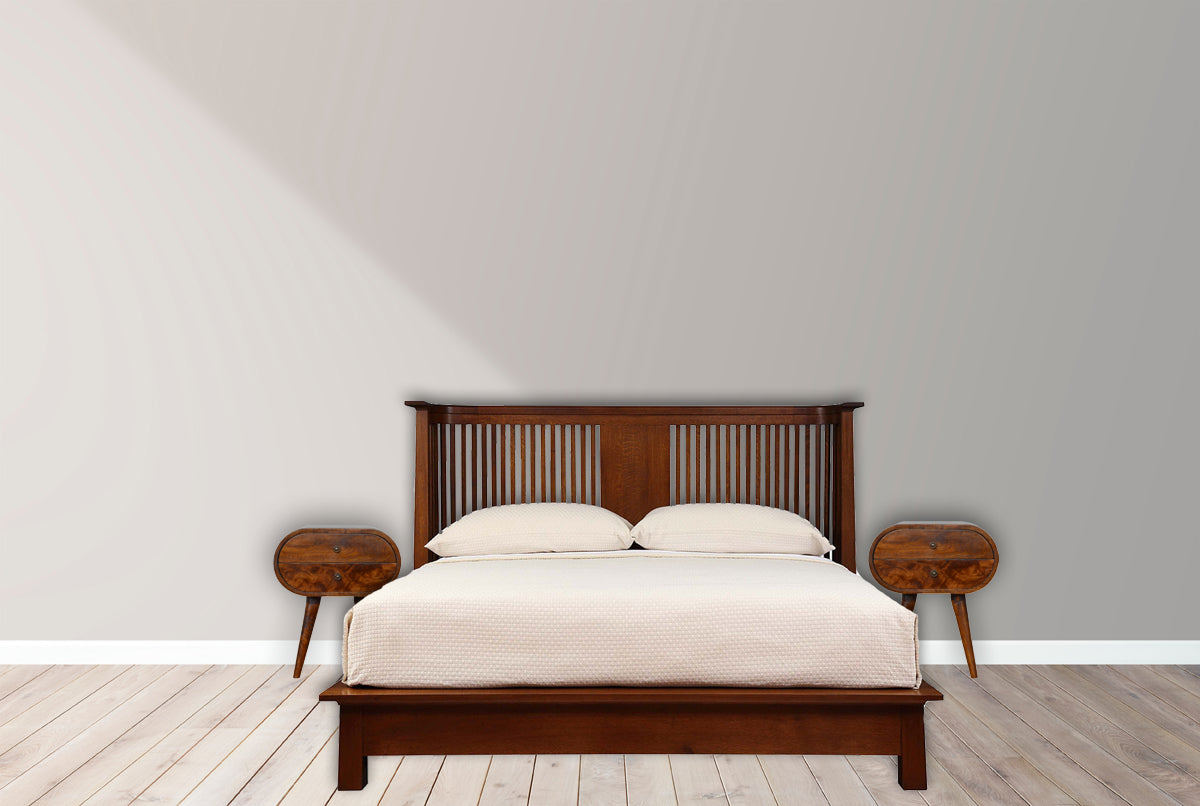 Chestnut Circular Bedside