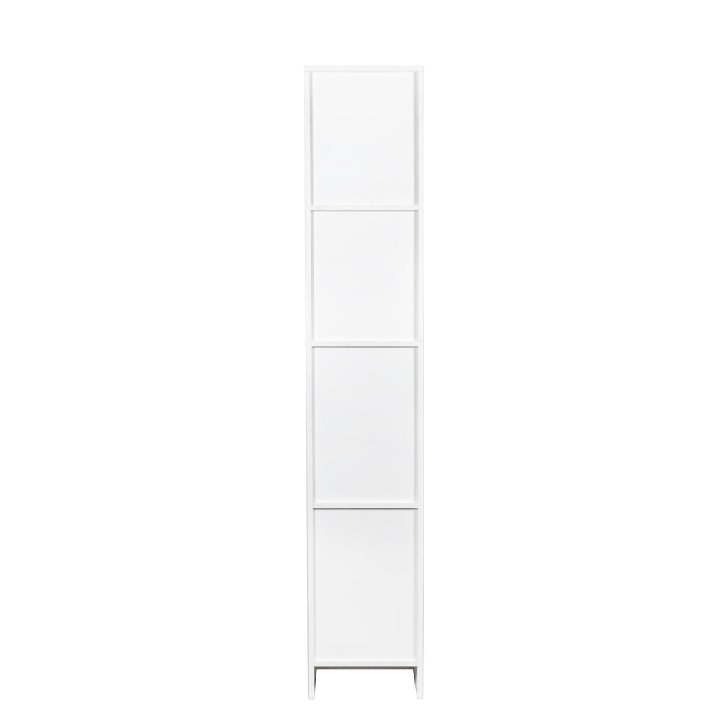 Freestanding  Cabinet with Inadjustable Shelves and two Doors for Kitchen, Dining Room, White