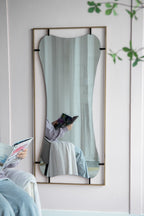 28x1.5x60" Poppy Mirror with Gold Metal Frame Contemporary Design Wall Decor for Bathroom, Entryway - Groovy Boardz