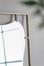 28x1.5x60" Poppy Mirror with Gold Metal Frame Contemporary Design Wall Decor for Bathroom, Entryway - Groovy Boardz