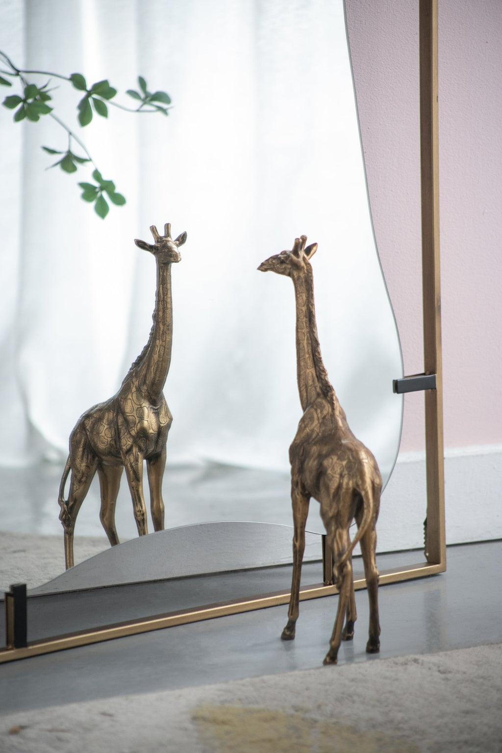 28x1.5x60" Poppy Mirror with Gold Metal Frame Contemporary Design Wall Decor for Bathroom, Entryway - Groovy Boardz