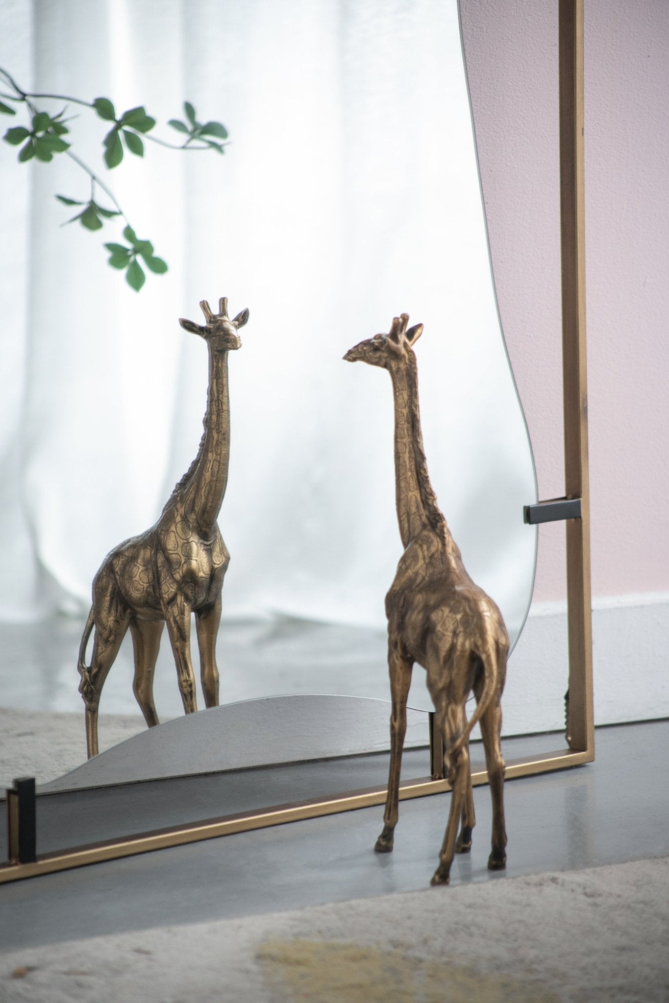 28x1.5x60" Poppy Mirror with Gold Metal Frame Contemporary Design Wall Decor for Bathroom, Entryway - Groovy Boardz