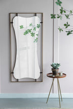 28x1.5x60" Poppy Mirror with Gold Metal Frame Contemporary Design Wall Decor for Bathroom, Entryway - Groovy Boardz