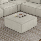 Sectional Sofa Ottoman with Storage, Cream