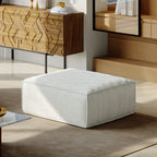 Sectional Sofa Ottoman with Storage, Cream