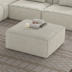 Sectional Sofa Ottoman with Storage, Cream