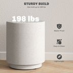 HOMCOM Round Side Table, Lightweight Accent Table with Terrazzo Finish, End Table with 4 Adjustable Feet for Indoor, Outdoor, Cream White