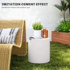 HOMCOM Round Side Table, Lightweight Accent Table with Terrazzo Finish, End Table with 4 Adjustable Feet for Indoor, Outdoor, Cream White