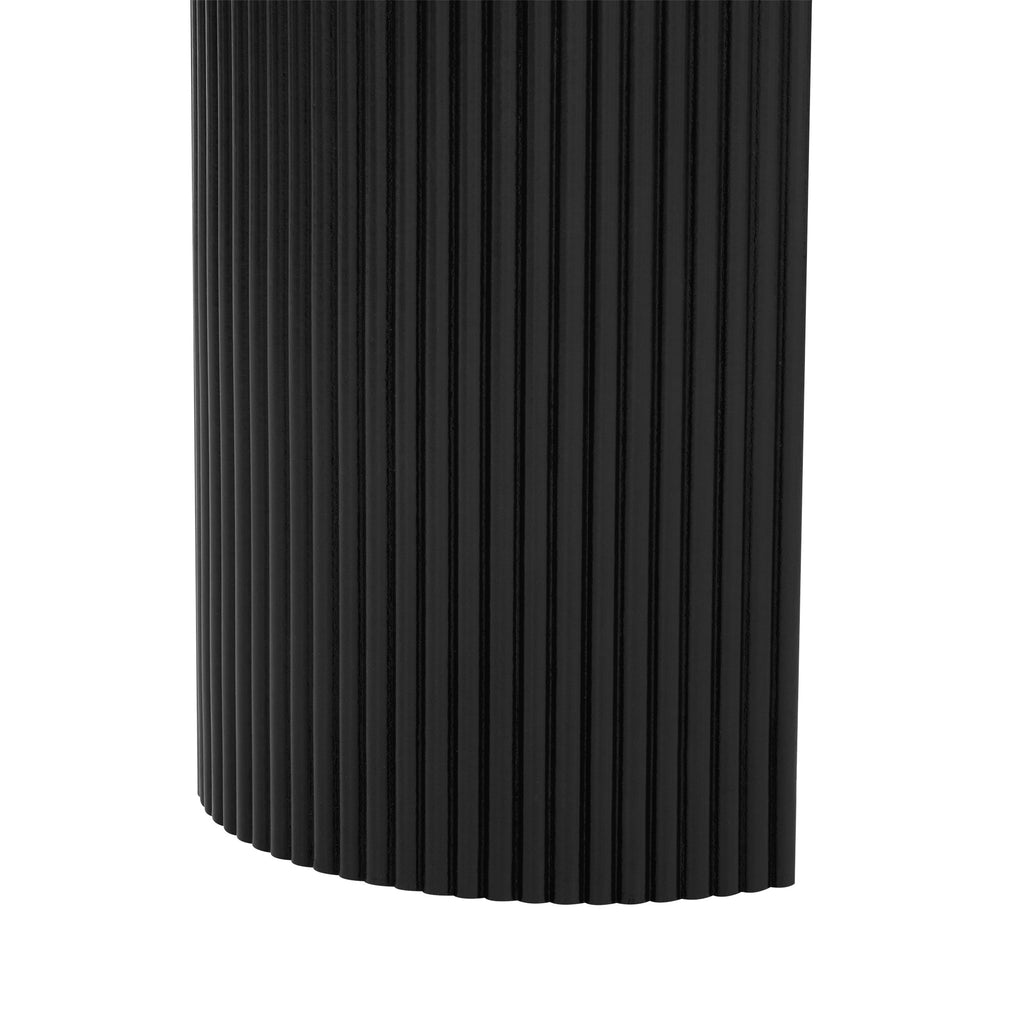 U_STYLE Curved Design Console Table with Unique Vertical Stripe Design ,Suitable for Living Room,Study and Entrance