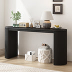 U_STYLE Curved Design Console Table with Unique Vertical Stripe Design ,Suitable for Living Room,Study and Entrance