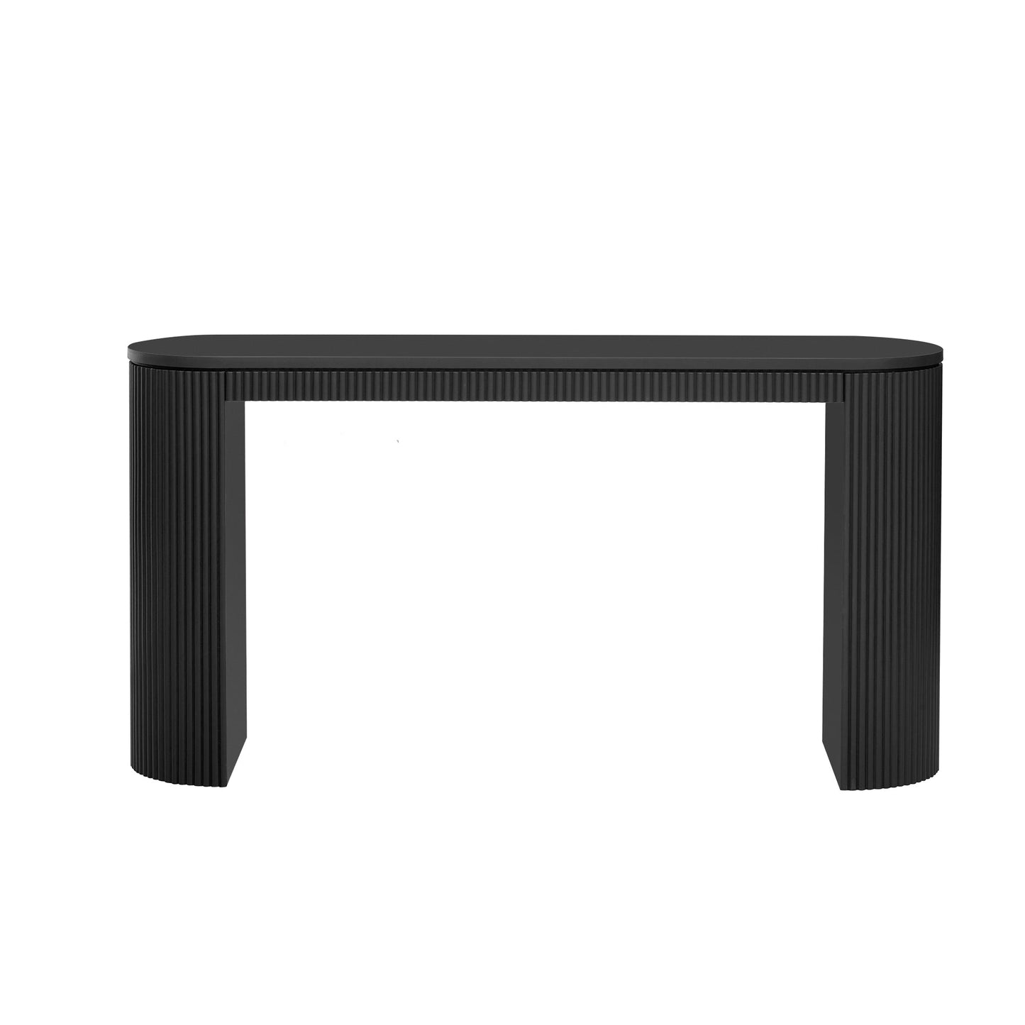 U_STYLE Curved Design Console Table with Unique Vertical Stripe Design ,Suitable for Living Room,Study and Entrance