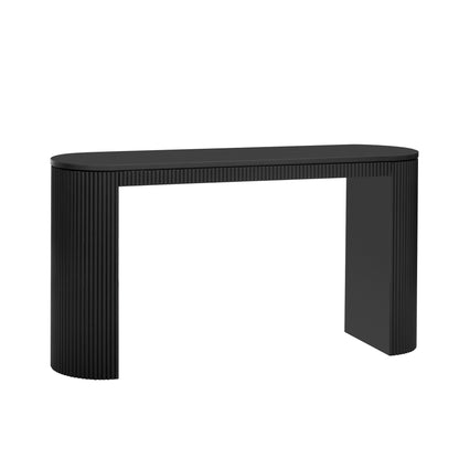 U_STYLE Curved Design Console Table with Unique Vertical Stripe Design ,Suitable for Living Room,Study and Entrance