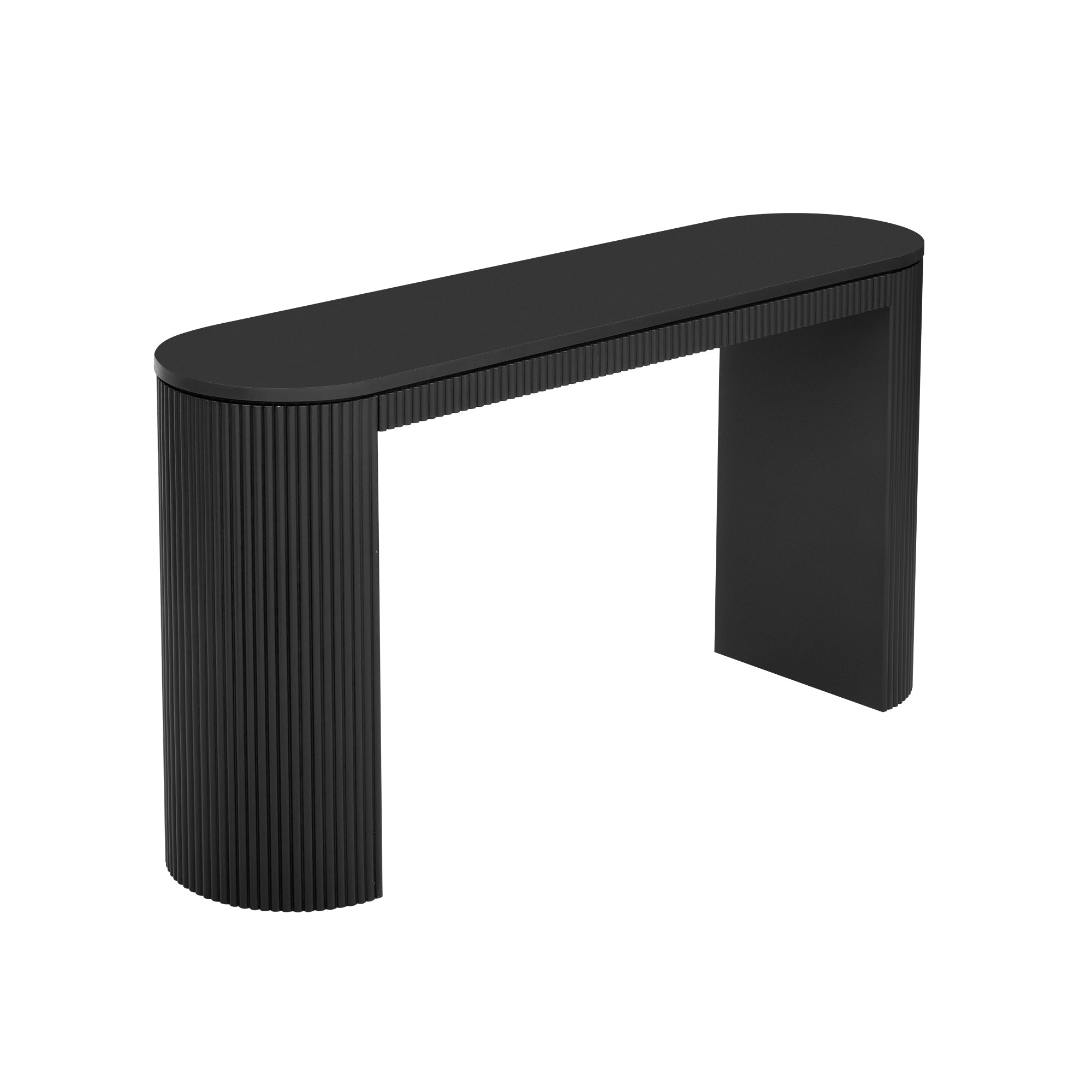 U_STYLE Curved Design Console Table with Unique Vertical Stripe Design ,Suitable for Living Room,Study and Entrance
