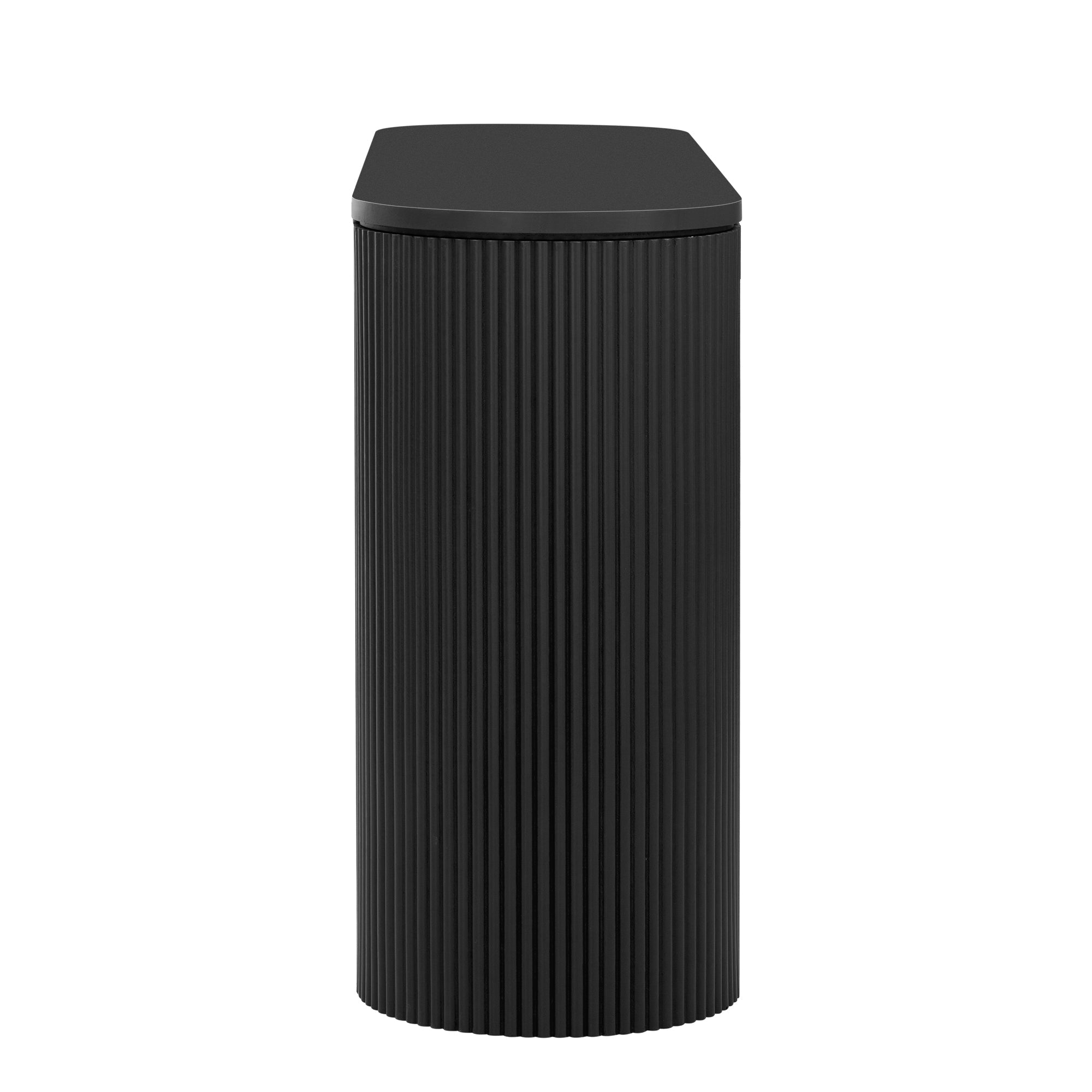 U_STYLE Curved Design Console Table with Unique Vertical Stripe Design ,Suitable for Living Room,Study and Entrance