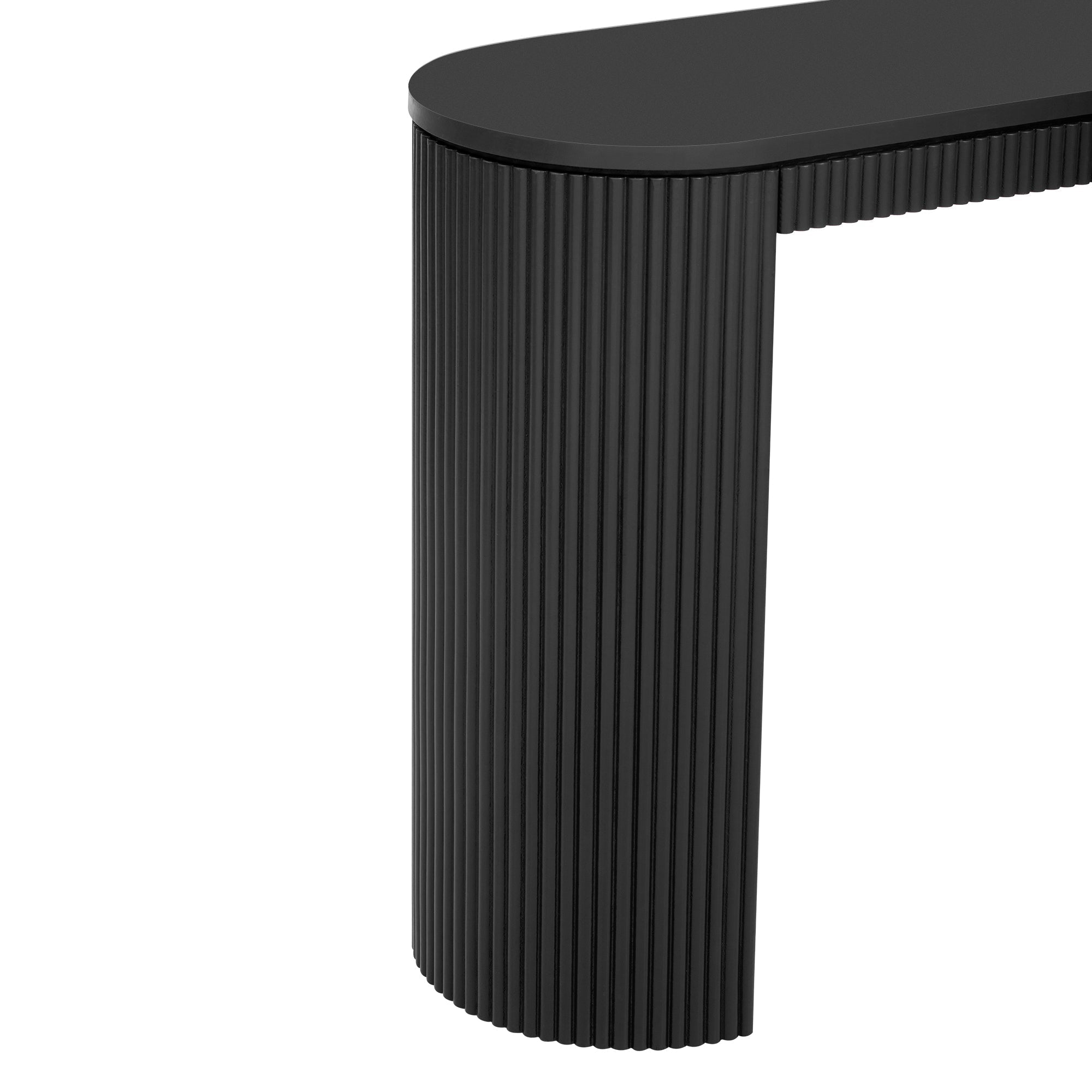 U_STYLE Curved Design Console Table with Unique Vertical Stripe Design ,Suitable for Living Room,Study and Entrance