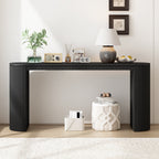 U_STYLE Curved Design Console Table with Unique Vertical Stripe Design ,Suitable for Living Room,Study and Entrance