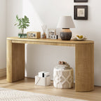 U_STYLE Curved Design Console Table with Unique Vertical Stripe Design ,Suitable for Living Room,Study and Entrance