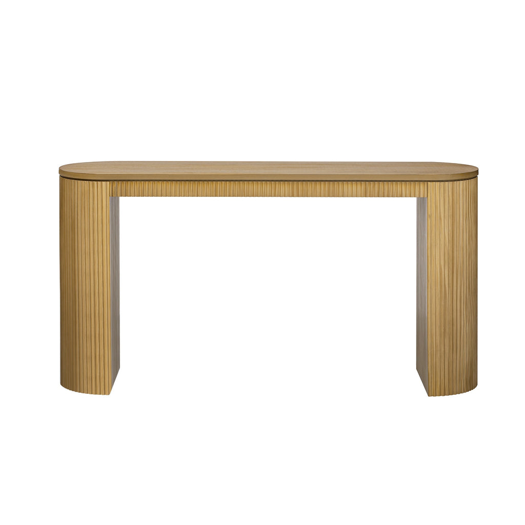 U_STYLE Curved Design Console Table with Unique Vertical Stripe Design ,Suitable for Living Room,Study and Entrance