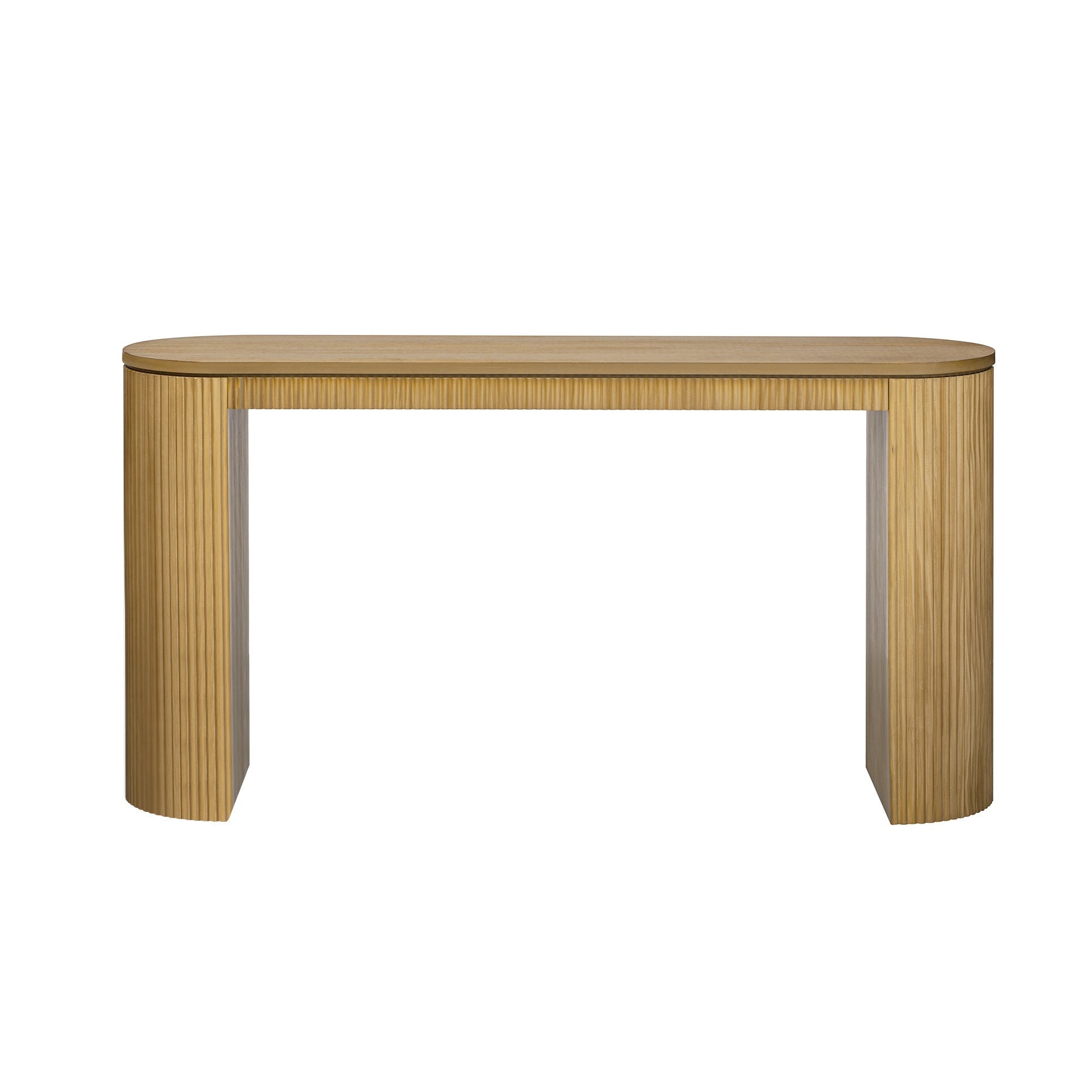 U_STYLE Curved Design Console Table with Unique Vertical Stripe Design ,Suitable for Living Room,Study and Entrance