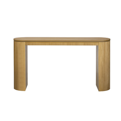U_STYLE Curved Design Console Table with Unique Vertical Stripe Design ,Suitable for Living Room,Study and Entrance