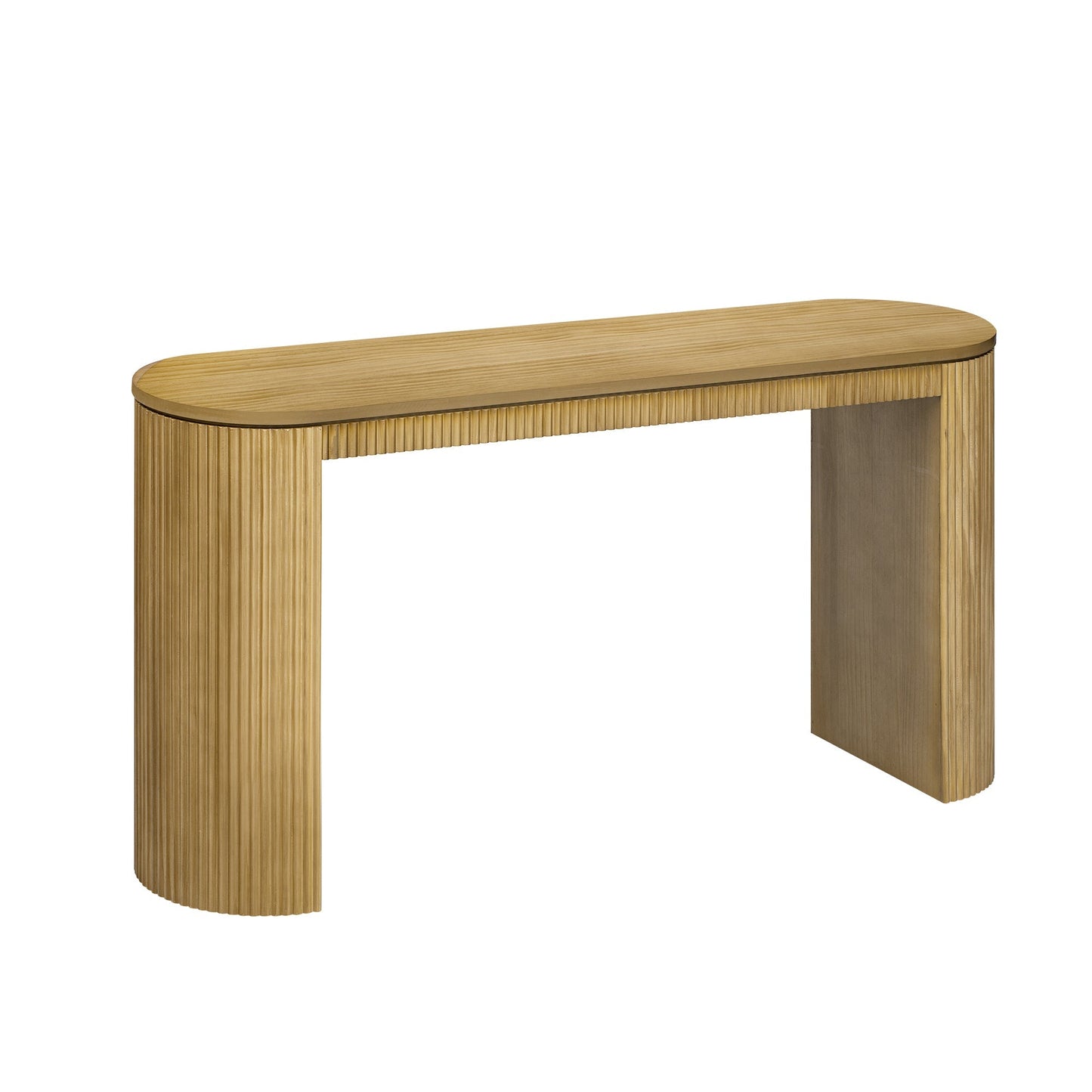 U_STYLE Curved Design Console Table with Unique Vertical Stripe Design ,Suitable for Living Room,Study and Entrance