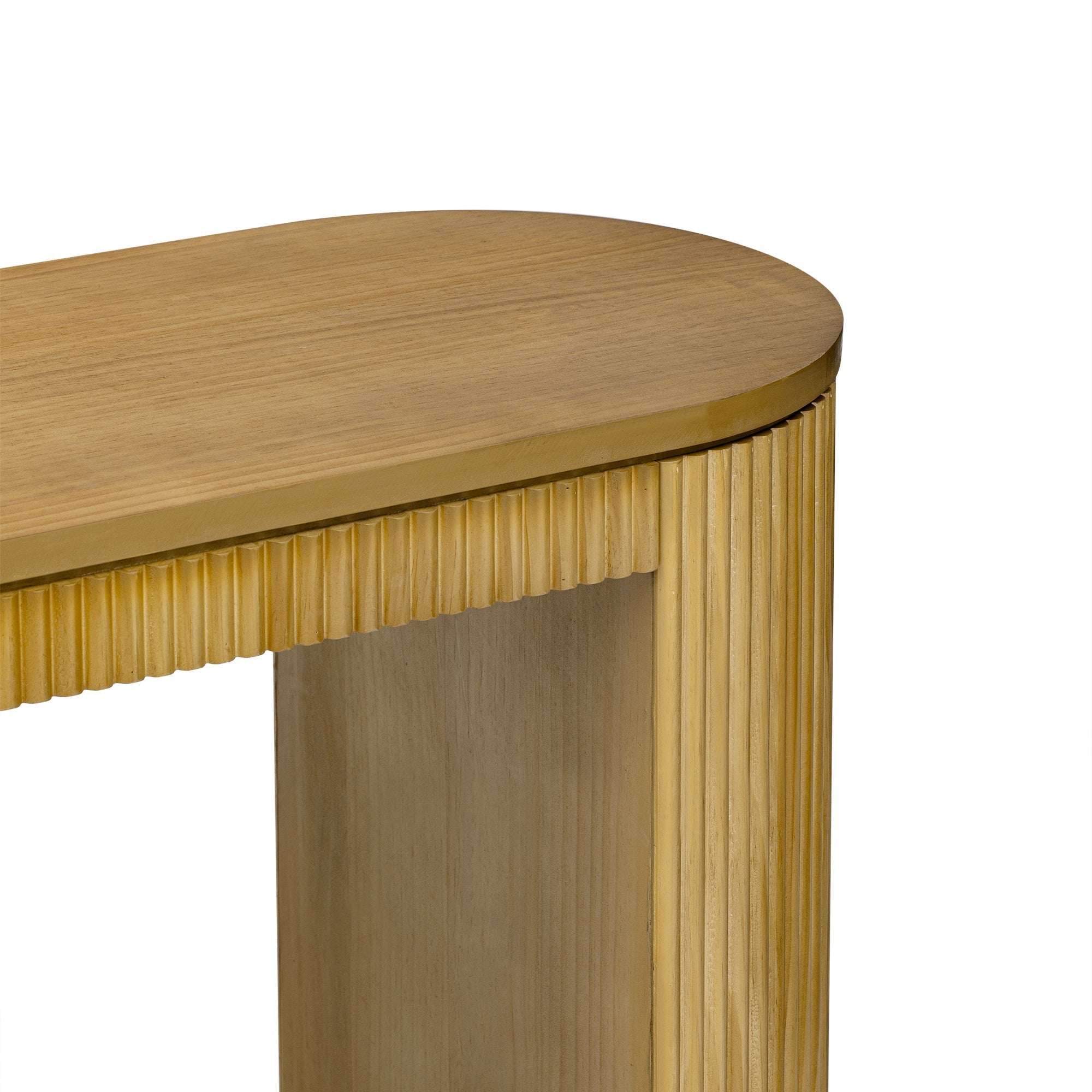 U_STYLE Curved Design Console Table with Unique Vertical Stripe Design ,Suitable for Living Room,Study and Entrance