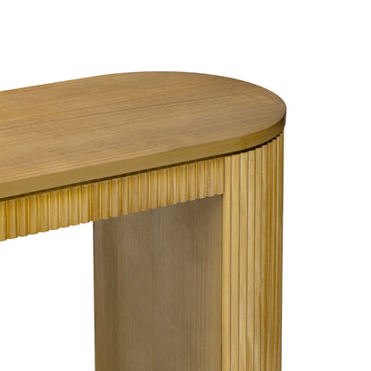 U_STYLE Curved Design Console Table with Unique Vertical Stripe Design ,Suitable for Living Room,Study and Entrance