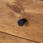 Double-drawer bedside table. The board surface is MDF sticker, and both sides are transparent tempered glass. The design is simple and elegant, with excellent storage functions.