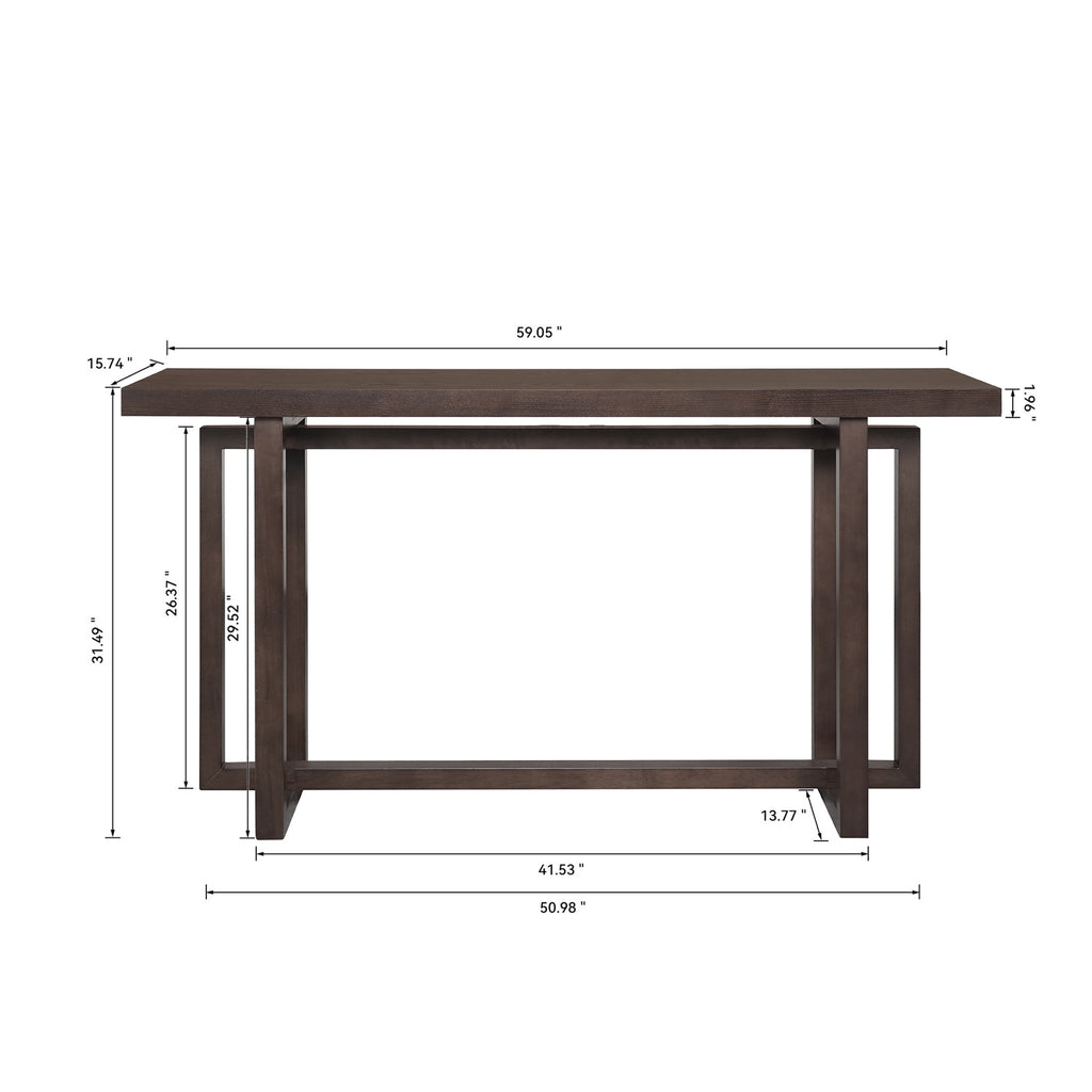 59' Narrow Console Table - MDF Entryway Sofa Table for Hallway, Living Room, Foyer with Space-Saving Design