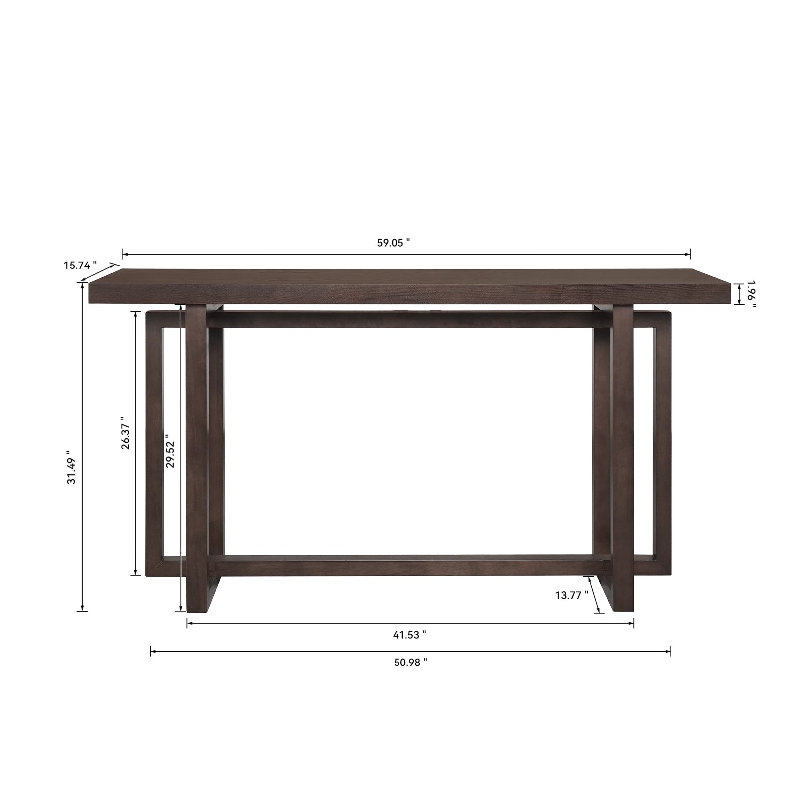 59' Narrow Console Table - MDF Entryway Sofa Table for Hallway, Living Room, Foyer with Space-Saving Design