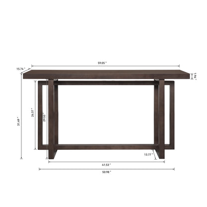 59' Narrow Console Table - MDF Entryway Sofa Table for Hallway, Living Room, Foyer with Space-Saving Design