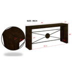 Retro Modern Wood Console Table, Long Sofa Table Behind Couch, Farmhouse Accent Table with Angled Metal Frame, Entryway Table for Hallway, Living Room, Foyer