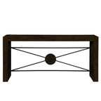 Retro Modern Wood Console Table, Long Sofa Table Behind Couch, Farmhouse Accent Table with Angled Metal Frame, Entryway Table for Hallway, Living Room, Foyer